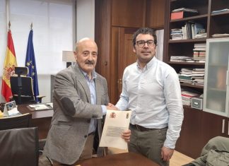 El presidente de la Confederación Hidrográfica Miño-Sil (CHMS) y el alcalde de A Veiga