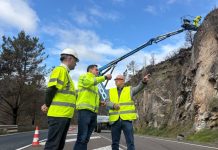 Eladio Santos supervisó hoy las obras de protección de taludes en la N-120, en A Rúa taludes de protección en la N-120, Eladio Santos