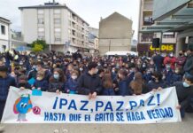 Escolares por la paz: El No a la guerra en O Barco