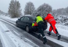 El «puente» dejó nieve y 38 accidentes en carreteras